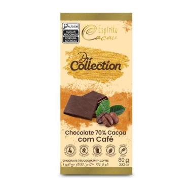 Imagem de Tablete de Chocolate 70% Cacau c/ Café Torrado - 80g - ESPÍRITO CACAU