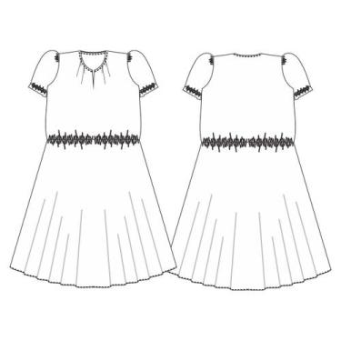 Imagem de Molde vestido pregas no decote tamanho PP ao EXG by Maísa Rasche - EDI