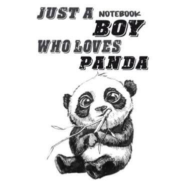 Imagem de Notebook - Just a boy who loves panda 20: Quotes College Ruled Journal_6in x 9in x 114 Pages