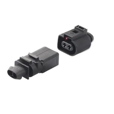 Imagem de 1 Conjunto De 2 Pinos 3.5mm Conector De Chicote Elétrico À Prova D'água Automático Plugue De Buzina Elétrica 1j0973722 1717692-1 8d0973822(Female and Male)