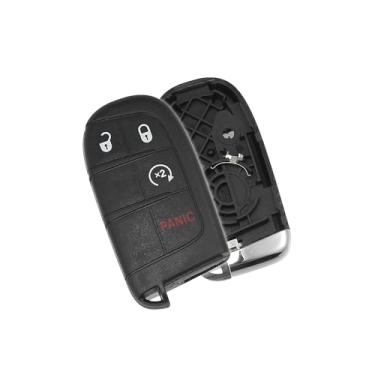 Imagem de Partuto Capa de substituição de chave de 4 botões para controle remoto sem chave para Jeep Compass Renegade Cherokee para Fiat 500 500x M3N-40821302 com lâmina sem substituição de chip