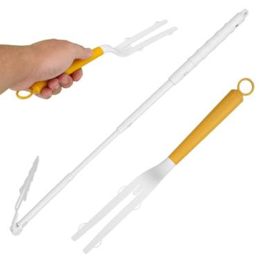 Imagem de 4 peças de substituição de alças, cabo longo estendido telescópico estendido, comprimento ajustável, refis de espanador para limpeza doméstica (branco e amarelo)