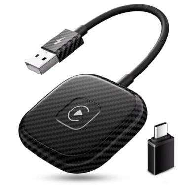 Imagem de PAUNEZUEL Adaptador Carplay sem fio, dongle Carplay sem fio converte Carplay com fio para sem fio, adaptador sem fio Carplay atualizado 2025, Plug & Play, para carros Carplay após 2017 e iOS 10+