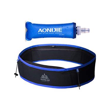 Imagem de AONIJIE Pochete de hidratação para corrida, com garrafa de água macia de 250 ml, suporte de telefone para trilha, corrida, escalada, ciclismo, treino, fitness, 3 cores, Azul, L/XL