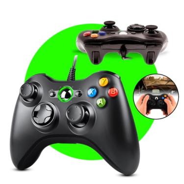 Imagem de EPM Controle Manete Compativel com Xbox 360 Usb Com Fio Computador Notebook Preto Com vibração