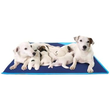 Imagem de SparklyPets - Tapete quadrado para cães - Almofada reutilizável impermeável para casinha de cachorro, gaiola, cercadinho, chão de caixa de parto - Almofada lavável para filhotes, compatível com