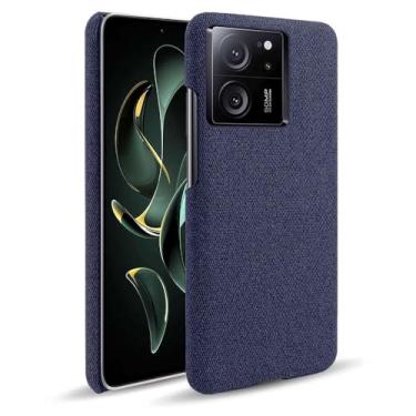 Imagem de Capa para Xiaomi 13T Pro,Capa desenhada em lona,Case Protetora Ultrafina com Empunhadura Macia,Design em Tecido Antichoque e Antiarranhões-Blue