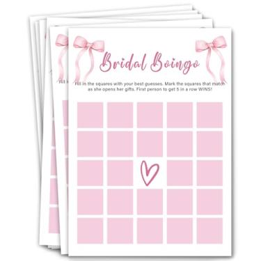 Imagem de Jogos de chá de panela - Bingo nupcial, jogos de chá de casamento, jogos de festa de noiva rosa, jogos de despedida de solteira, jogos de chá de panela 30 convidados/P07