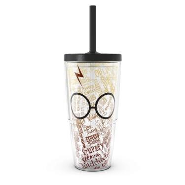 Imagem de Tervis Harry Potter – Copos e cicatrizes Feito nos EUA Copo de Viagem com Isolamento de Parede Dupla Mantém Bebidas Frias e Quentes, 680 g com Tampa de Canudo, Clássico