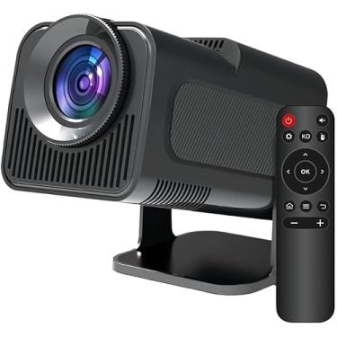 Imagem de Projetor HY320 Android 11 – 12.000 LUX, FHD 1080P nativo, suporte 4K, Wi-Fi 6 e BT 5.2, rotação de 180°, correção automática de distorção trapezoidal, mini projetor portátil (plugue UE)