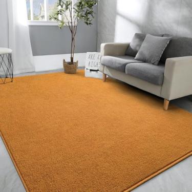 Imagem de Hutha Tapetes de área grande para quarto, sala de estar, 10 x 15 cm, laranja, macio, supermacio, espuma de memória, tapetes de cabeceira peludos, tapete moderno para ambientes internos e estéticos,