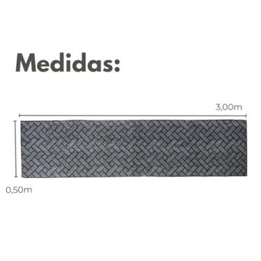 Imagem de Passadeira Tapete 050x3m Cinza Quadrado Tapete de Corredor Durável Antiderrapante e com Design Sofisticado!