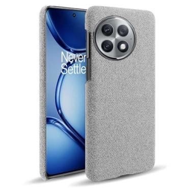 Imagem de Capa para Oneplus ACE 2 Pro,Capa desenhada em lona,Case Protetora Ultrafina com Empunhadura Macia,Design em Tecido Antichoque e Antiarranhões-Light gray
