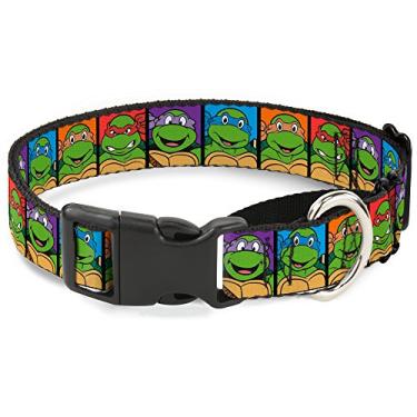 Imagem de Coleira para cães gamarra Teenage Mutant Ninja Turtles Turtle Faces Green Turtle Shell 45,7 a 81,8 cm de largura