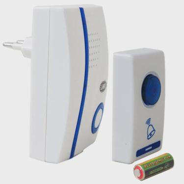 Imagem de Campainha Sem Fio 32 Toques Led Wireless Alcance 100 Metros