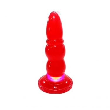 Imagem de Plug Anal 17,5x4 cm Anelado com Led Pisca Pisca - Lovetoys