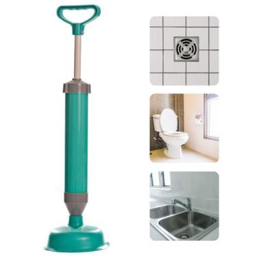 Imagem de Desentupidor Manual Bomba Alta Pressão Sanitário Vaso Banheiro Pia Mul