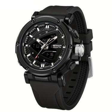 Imagem de Relógio, Resistente à água 50m, Cronômetro, Relógio Despertador Preto