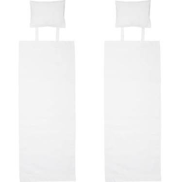 Imagem de GORGECRAFT 2 peças de lona para cadeira de praia com travesseiro, cadeiras de convés de substituição brancas, tecido de lona, tecido de lona, cadeira dobrável para pátio, exterior, banhos de sol