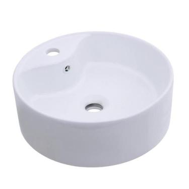 Imagem de Cuba de Apoio para Banheiro Redonda Louça Cerâmica Ametista Pingoo.cas