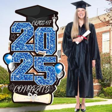 Imagem de Graduation Yard Signs 2025 Extra Large Class of 2025 Blue - multiwins