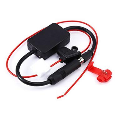 Imagem de VIGORWORK Amplificador de sinal de rádio automotivo preto 12V ANT-208 Amplificador de antena FM automotivo