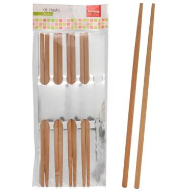 Imagem de Conjunto Hashi Bambu 5 Peças 24cm Comida Japonesa Tradicionais Reutilizável Sustentável