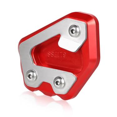 Imagem de Acc-Creativity Suporte lateral para pé de motocicleta ampliador lateral placa de extensão compatível com BMW F800R 2015-2021 F800GT 2016-2021 (vermelho)
