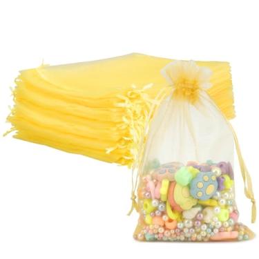 Imagem de Sacos de organza, 10 x 15 cm, 60 peças, bolsa de malha pequena, com cordão, bolsa dourada transparente para lembrancinhas, pequenas bolsas de presente de malha, mini bolsa de doces para casamento, chá