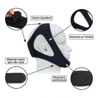 Imagem de Faixa Cabeça Queixo Anti Ronco Apneia