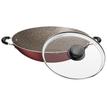 Imagem de Wok Tramontina Paris Em Alumínio Com Max Vermelho Com Tampa