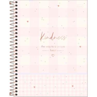Imagem de Tilibra - Caderno Espiral Capa Dura Colegial 10 Matérias Soho 160 Folhas - Xadrez Rosa - Kindness