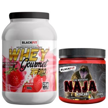 Imagem de Kit Whey Morango + Pré Treino Max Desempenho Massa Muscular-Unissex