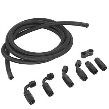 Imagem de Mangueira de Linha de Combustível AN6 9,8 Pés Com Adaptador Ajuste Kit Grampo Separador - Compatibilidade Universal para a Maioria Dos Carros