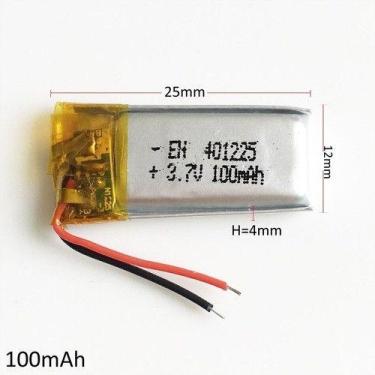 Imagem de 401225 100mah 2 Fios 3,7v 4mm X 12mm X 25mm Recarregavel - bgb