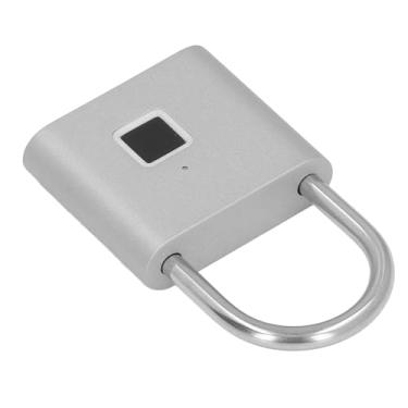 Imagem de Generic Cadeado Inteligente, Gabinete de Impressão Digital Eficiente Recarregável Com Aplicativo para Armário para Guarda -roupa (Prata)