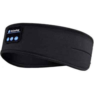 Imagem de Máscara de olhos para dormir com música Bluetooth Faixa de cabeça esportiva Bluetooth Faixa de cabelo falante Faixa de cabeça para ioga (Preto)