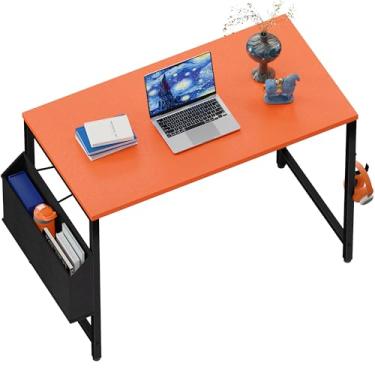 Imagem de Pamray Mesa de computador de 81 cm para pequenos espaços com bolsa de armazenamento, mesa de trabalho de escritório em casa com gancho de fone de ouvido, mesa de escritório pequena para escritório