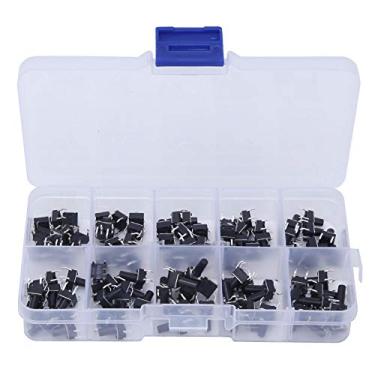 Imagem de 100 peças de 10 valores, 6 x 6 x 4,3 - 13 mm, interruptor tátil de 4 pinos, botão de pressão, kit de sortimento momentâneo de micro tato, com caixa, para brinquedo, telefone, calculadora, eletrodoméstico, etc