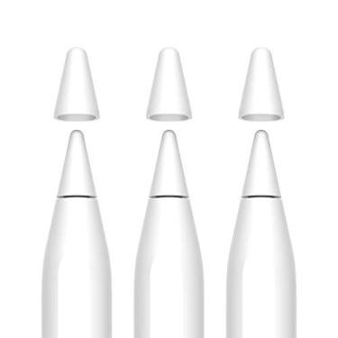 Imagem de FRTMA [2 em 1] Protetor de ponta antiderrapante compatível com Apple Pencil 1ª e 2ª geração (pacote com 10), branco