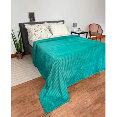 Imagem de Manta Flannel Fleece Canelada Queen Serrano 2,20 m x 2,40 m Com 1 peça - Produto Importado