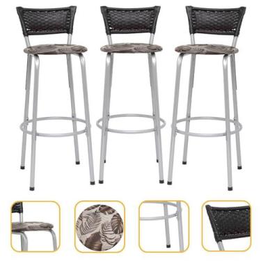Imagem de kit 3 uni Banqueta Para Cozinha Gourmet Bancada Cadeira Balcão Bar Are