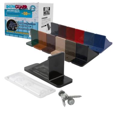 Imagem de Pacote de granel comercial com 50 cores (protetores de agora, gaxetas e parafusos de vedação perfeitos) - Impeça que a neve deslize para fora do seu bloco de proteção de neve de telhado de metal para quebras (verde caçador)