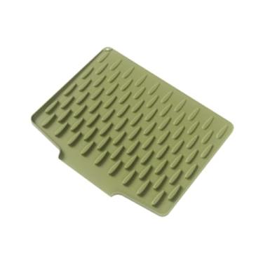 Imagem de ＫＬＫＣＭＳ Tapete de silicone para secagem de louças, almofada de secagem fácil de limpar, antiderrapante, para escorredor de louças embaixo da pia da cozinha, Verde