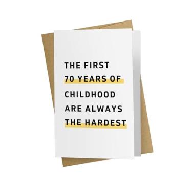 Imagem de Karto Cartão engraçado de aniversário de 70 anos para homens e mulheres - Grande 14 x 21,6 cm Cartões de aniversário de 70 anos para ele ela - Kraft infantil