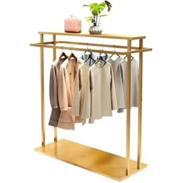 Imagem de Roupas De Chão De Metal Para Serviço Pesado Roupas De Exibição De Lojas De Varejo Haste De Suspensão Dupla Prateleiras De Lojas De Roupas De Grau Comercial Cabide De Secagem Casac, B, 120cm