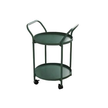 Imagem de 1 peça de mesa de centro de 2 camadas com prateleira de armazenamento design moderno, mesa lateral redonda, mesas de centro para apartamento, móveis de quarto (tamanho: 41 cm P x 41 cm L x 60 cm A (16