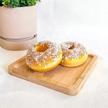 Imagem de Petisqueira Madeira Quadrada Tipo Bambu Petiscos Churrasco 22 CM Linha Premium M5 Armarinhos