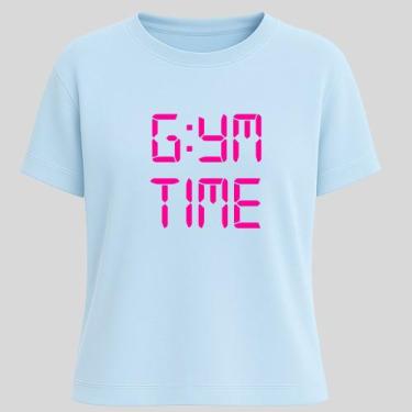 Imagem de Camiseta Algodão Unissex Estampada Gym Time T-shirt Gola Redonda Blusa