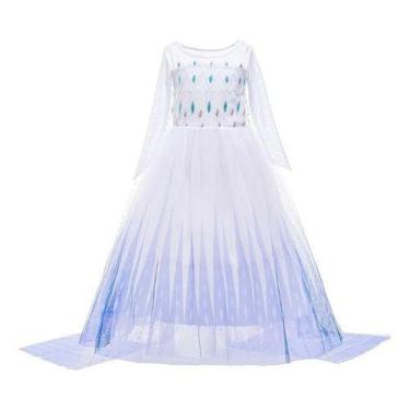 Imagem de Vestido Fantasia Princesa Infantil Rainha Gelo Elsa Frozen 2 - Baby Pl